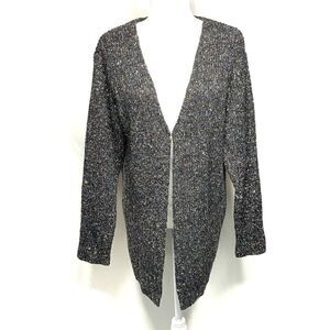 Maurice Sasson gray flecked cardigan size S